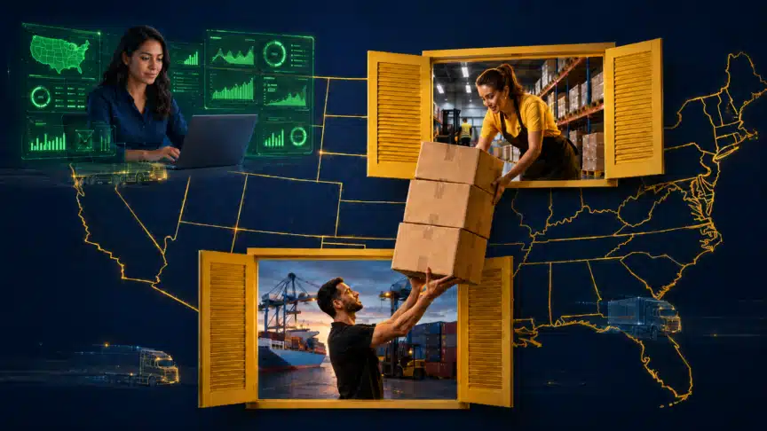 bilingual freight dispatcher coordinating logistics remotely